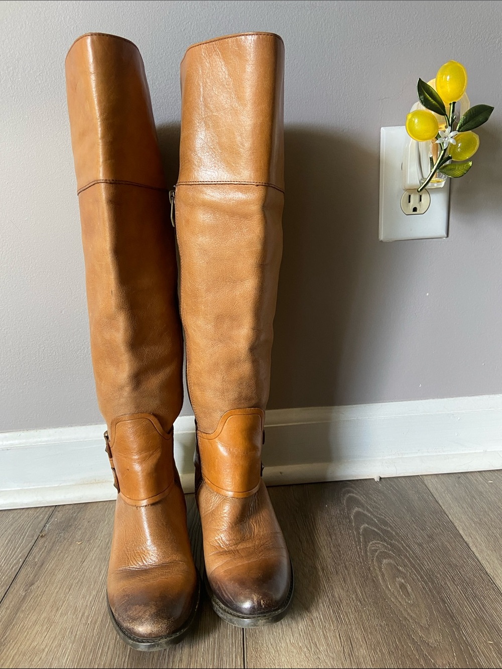 Vince Camuto Brown Leather Zip Boot Size 4 1/2